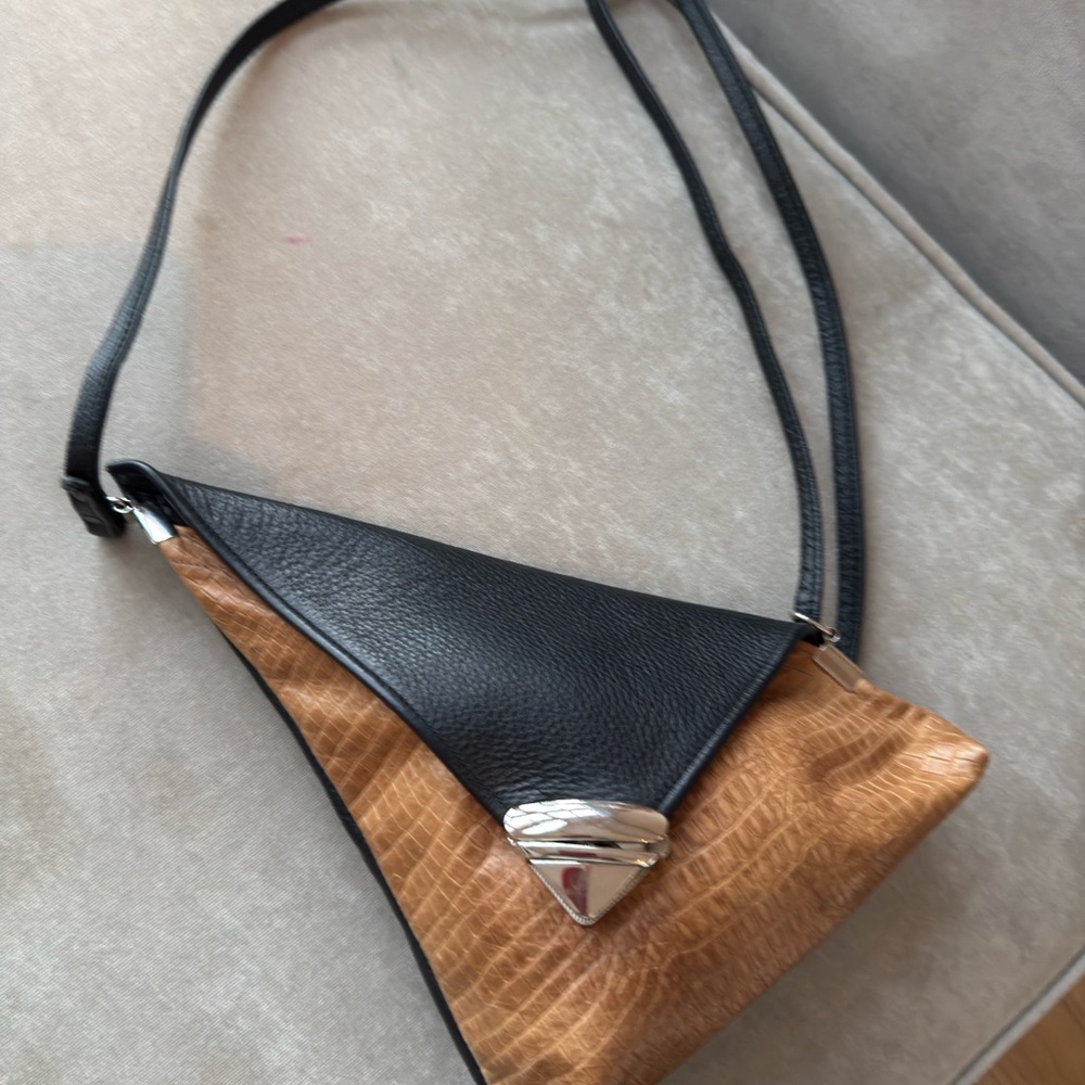 Chic Black and Tan Crossbody Bag - Picture 6 of 8